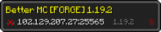 Userbar 320x64 in minecraft style for 102.129.207.27:25565