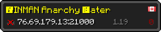 Userbar 320x64 in minecraft style for 76.69.179.13:21000