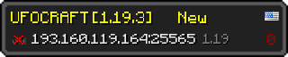 Userbar 320x64 in minecraft style for 193.160.119.164:25565