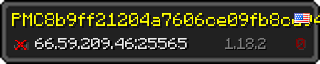 Userbar 320x64 in Minecraft-Stil für den Server 66.59.209.46:25565