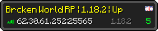 Userbar 320x64 in minecraft style for 62.30.61.252:25565