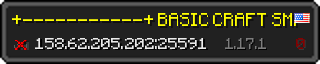 Userbar 320x64 in Minecraft-Stil für den Server 158.62.205.202:25591