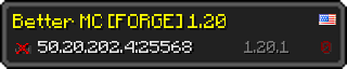 Userbar 320x64 in minecraft style for 50.20.202.4:25568