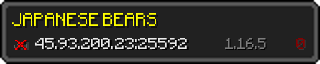 Userbar 320x64 in Minecraft-Stil für den Server 45.93.200.23:25592