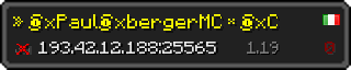 Userbar 320x64 in minecraft style for 193.42.12.188:25565