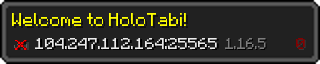 Userbar 320x64 in Minecraft-Stil für den Server 104.247.112.164:25565