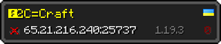 Userbar 320x64 in minecraft style for 65.21.216.240:25737