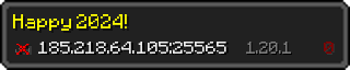Userbar 320x64 in minecraft style for 185.218.64.105:25565