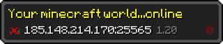 Userbar 320x64 in minecraft style for 185.148.214.170:25565