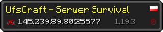 Userbar 320x64 in minecraft style for 145.239.89.80:25577