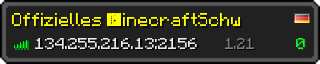 Userbar 320x64 in Minecraft-Stil für den Server 134.255.216.13:2156