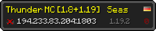 Userbar 320x64 in Minecraft-Stil für den Server 194.233.83.204:1803