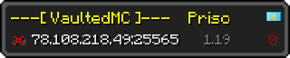 Userbar 320x64 in Minecraft-Stil für den Server 78.108.218.49:25565