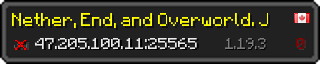 Userbar 320x64 in Minecraft-Stil für den Server 47.205.100.11:25565