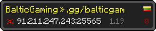 Userbar 320x64 in minecraft style for 91.211.247.243:25565