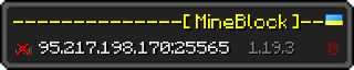 Userbar 320x64 in minecraft style for 95.217.198.170:25565