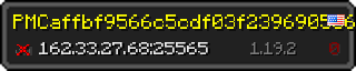 Userbar 320x64 in Minecraft-Stil für den Server 162.33.27.68:25565
