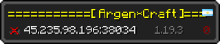 Userbar 320x64 in Minecraft-Stil für den Server 45.235.98.196:38034