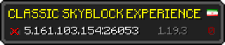Userbar 320x64 in minecraft style for 5.161.103.154:26053