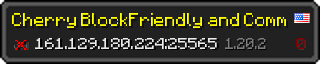Userbar 320x64 in minecraft style for 161.129.180.224:25565