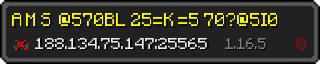 Userbar 320x64 in minecraft style for 188.134.75.147:25565