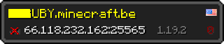 Userbar 320x64 in Minecraft-Stil für den Server 66.118.232.162:25565