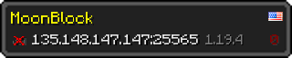 Userbar 320x64 in minecraft style for 135.148.147.147:25565