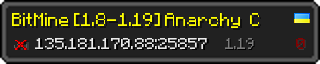 Userbar 320x64 in minecraft style for 135.181.170.88:25857