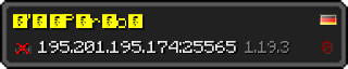 Userbar 320x64 in Minecraft-Stil für den Server 195.201.195.174:25565