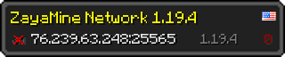 Userbar 320x64 in minecraft style for 76.239.63.248:25565