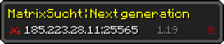 Userbar 320x64 in Minecraft-Stil für den Server 185.223.28.11:25565