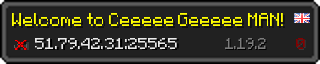 Userbar 320x64 in Minecraft-Stil für den Server 51.79.42.31:25565