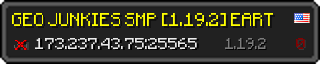 Userbar 320x64 in minecraft style for 173.237.43.75:25565