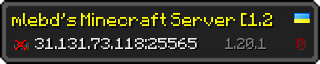 Userbar 320x64 in minecraft style for 31.131.73.118:25565