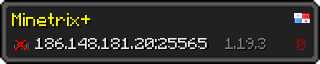 Userbar 320x64 in minecraft style for 186.148.181.20:25565