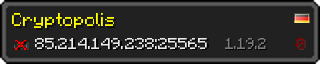 Userbar 320x64 in Minecraft-Stil für den Server 85.214.149.238:25565