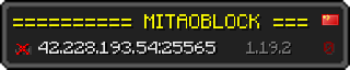 Userbar 320x64 in minecraft style for 42.228.193.54:25565