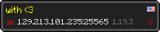 Userbar 320x64 in Minecraft-Stil für den Server 129.213.101.235:25565