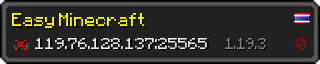 Userbar 320x64 in minecraft style for 119.76.128.137:25565