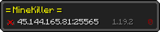 Userbar 320x64 in minecraft style for 45.144.165.81:25565