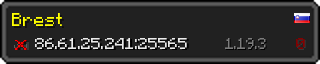 Userbar 320x64 in minecraft style for 86.61.25.241:25565