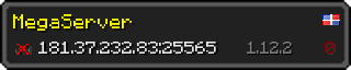 Userbar 320x64 in minecraft style for 181.37.232.83:25565