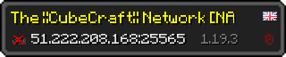 Userbar 320x64 in Minecraft-Stil für den Server 51.222.208.168:25565