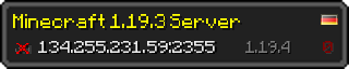 Userbar 320x64 in minecraft style for 134.255.231.59:2355