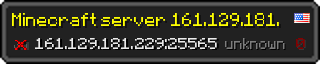 Userbar 320x64 in minecraft style for 161.129.181.229:25565