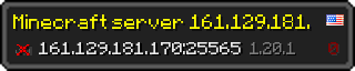 Userbar 320x64 in Minecraft-Stil für den Server 161.129.181.170:25565