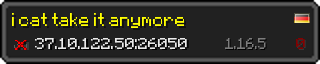 Userbar 320x64 in Minecraft-Stil für den Server 37.10.122.50:26050