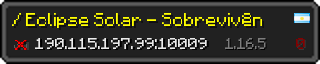 Userbar 320x64 in Minecraft-Stil für den Server 190.115.197.99:10009