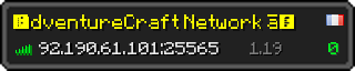 Userbar 320x64 in Minecraft-Stil für den Server 92.190.61.101:25565