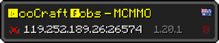 Userbar 320x64 in Minecraft-Stil für den Server 119.252.189.26:26574